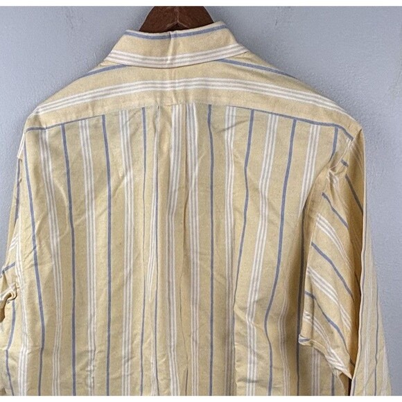Ralph Lauren Dress shirt Mens 17 - 34 Yellow Stripe Cotton Multi Pony - Picture 7 of 9